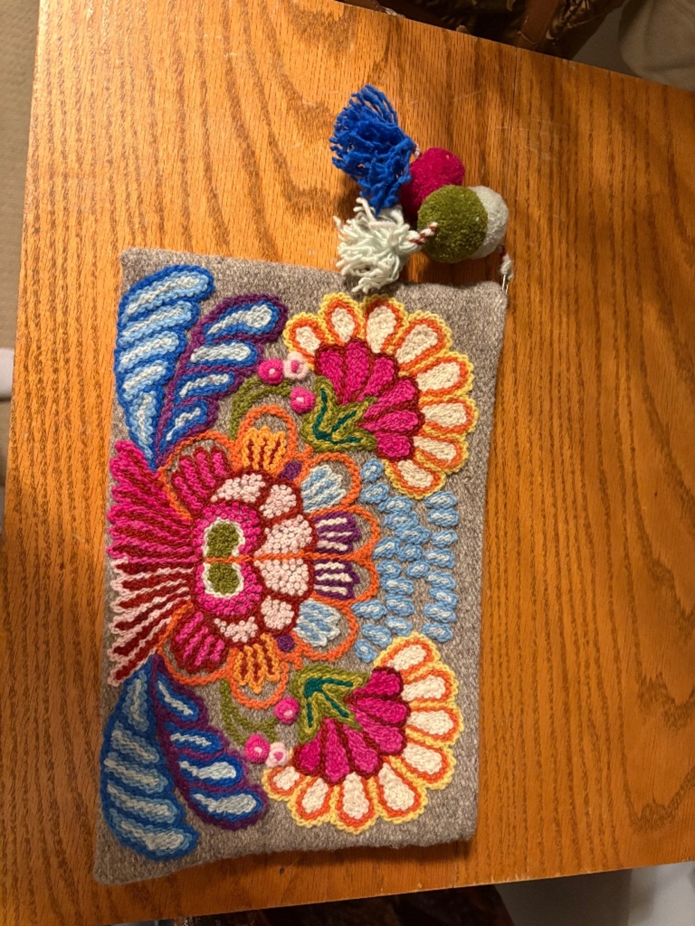 Noonday clutch multicolored wool